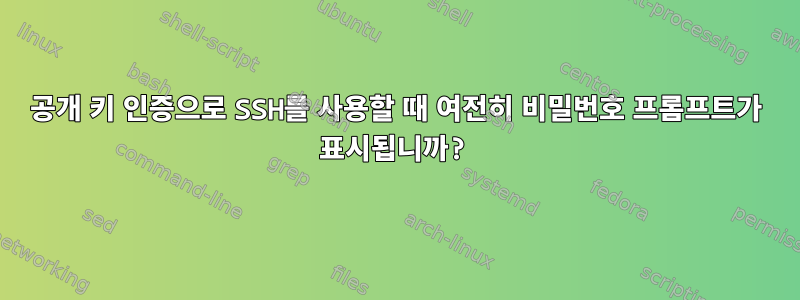 공개 키 인증으로 SSH를 사용할 때 여전히 비밀번호 프롬프트가 표시됩니까?