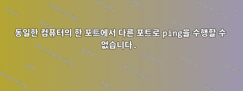 동일한 컴퓨터의 한 포트에서 다른 포트로 ping을 수행할 수 없습니다.