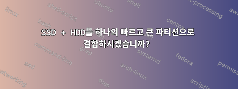 SSD + HDD를 하나의 빠르고 큰 파티션으로 결합하시겠습니까?