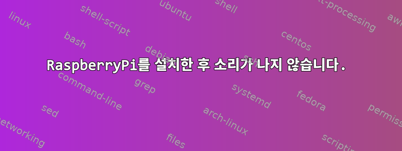 RaspberryPi를 설치한 후 소리가 나지 않습니다.