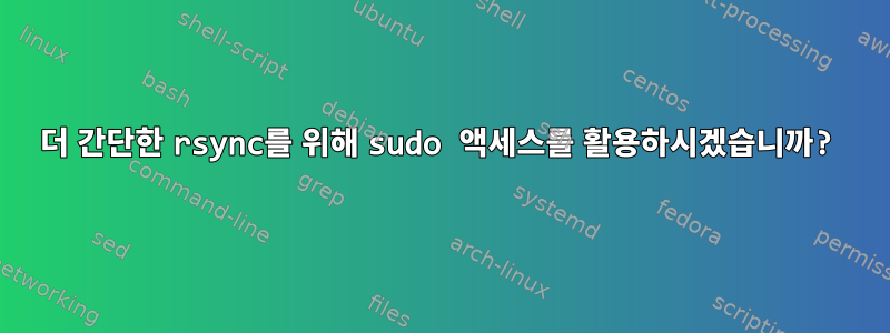 더 간단한 rsync를 위해 sudo 액세스를 활용하시겠습니까?