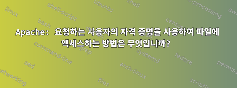 Apache: 요청하는 사용자의 자격 증명을 사용하여 파일에 액세스하는 방법은 무엇입니까?