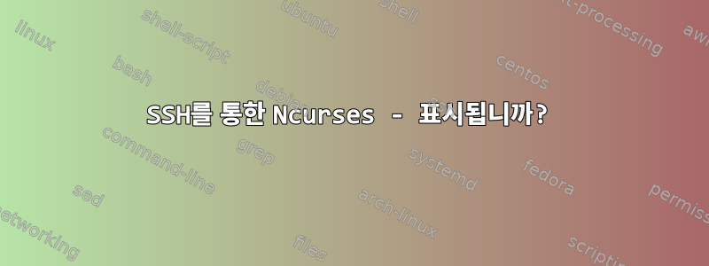 SSH를 통한 Ncurses - 표시됩니까?