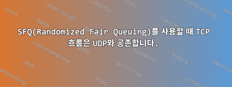 SFQ(Randomized Fair Queuing)를 사용할 때 TCP 흐름은 UDP와 공존합니다.