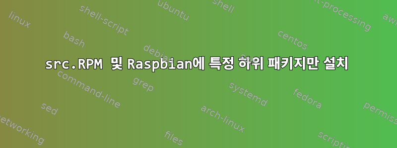 src.RPM 및 Raspbian에 특정 하위 패키지만 설치