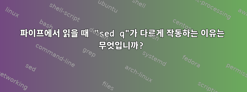 파이프에서 읽을 때 "sed q"가 다르게 작동하는 이유는 무엇입니까?