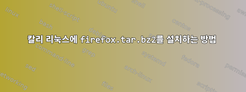 칼리 리눅스에 firefox.tar.bz2를 설치하는 방법