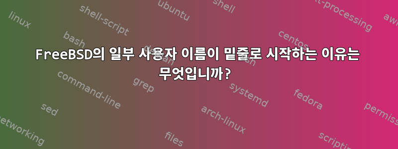 FreeBSD의 일부 사용자 이름이 밑줄로 시작하는 이유는 무엇입니까?