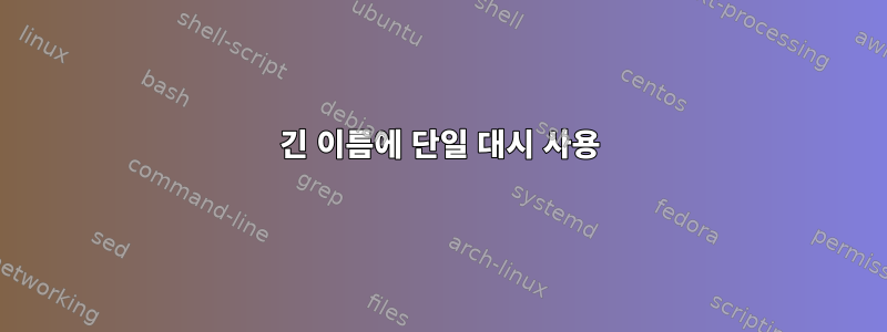 긴 이름에 단일 대시 사용