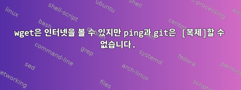 wget은 인터넷을 볼 수 있지만 ping과 git은 [복제]할 수 없습니다.