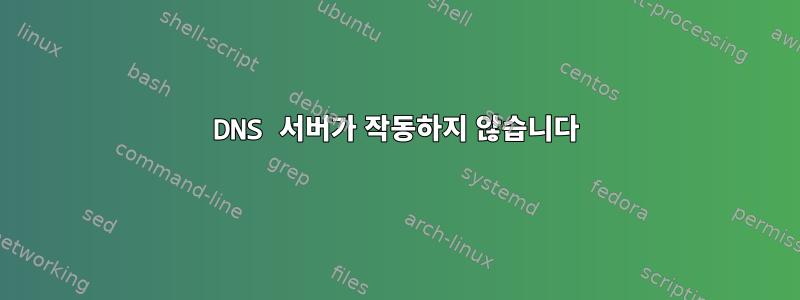 DNS 서버가 작동하지 않습니다