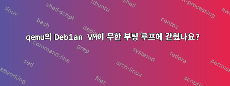 qemu의 Debian VM이 무한 부팅 루프에 갇혔나요?