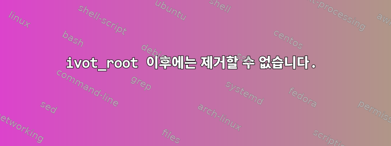 ivot_root 이후에는 제거할 수 없습니다.