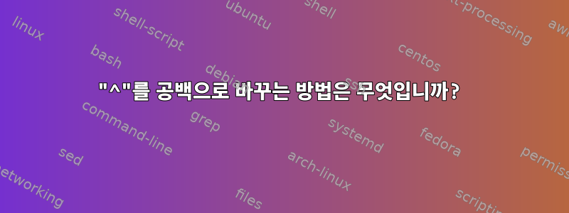 "^"를 공백으로 바꾸는 방법은 무엇입니까?