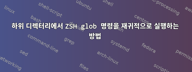 하위 디렉터리에서 ZSH glob 명령을 재귀적으로 실행하는 방법