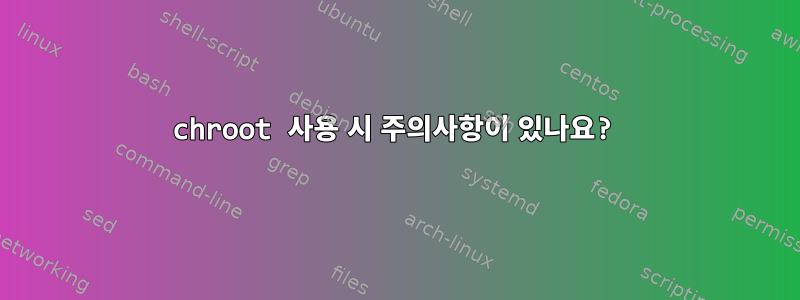 chroot 사용 시 주의사항이 있나요?