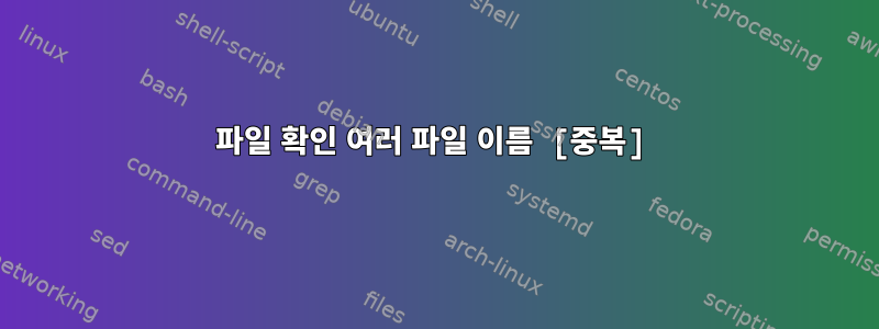 파일 확인 여러 파일 이름 [중복]