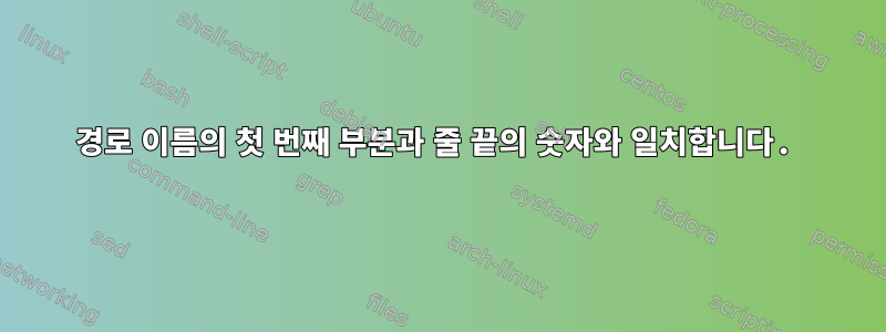 경로 이름의 첫 번째 부분과 줄 끝의 숫자와 일치합니다.