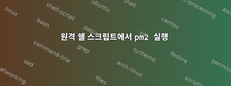 원격 쉘 스크립트에서 pm2 실행