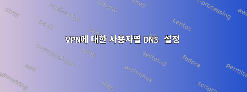 VPN에 대한 사용자별 DNS 설정