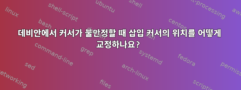 데비안에서 커서가 불안정할 때 삽입 커서의 위치를 ​​어떻게 교정하나요?