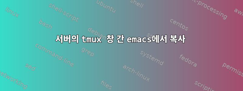 서버의 tmux 창 간 emacs에서 복사