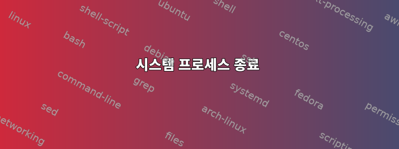 시스템 프로세스 종료