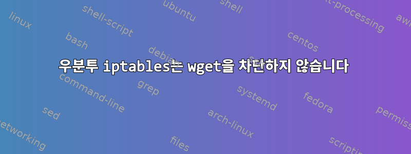 우분투 iptables는 wget을 차단하지 않습니다