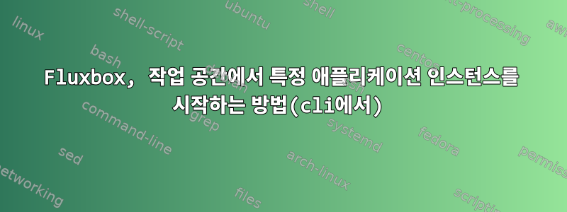 Fluxbox, 작업 공간에서 특정 애플리케이션 인스턴스를 시작하는 방법(cli에서)