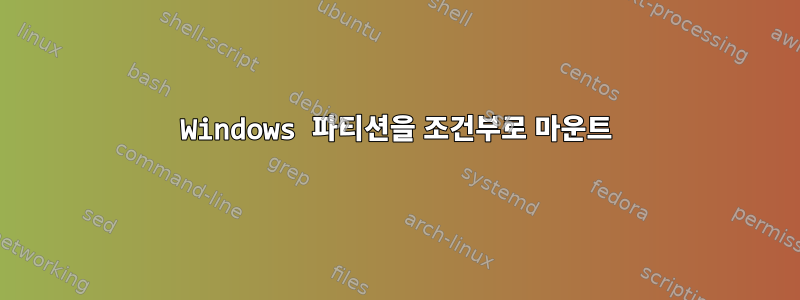 Windows 파티션을 조건부로 마운트