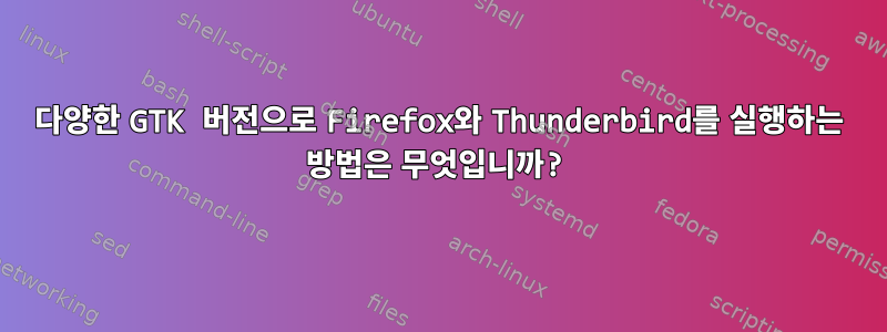 다양한 GTK 버전으로 Firefox와 Thunderbird를 실행하는 방법은 무엇입니까?