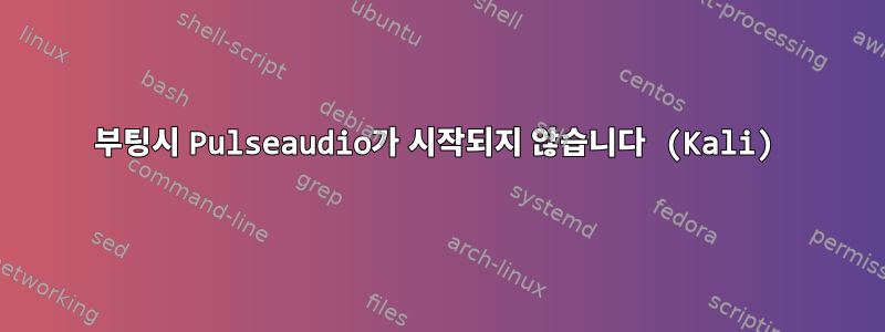 부팅시 Pulseaudio가 시작되지 않습니다 (Kali)