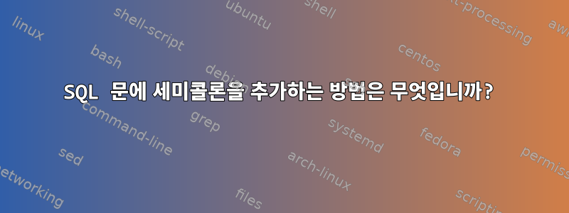 SQL 문에 세미콜론을 추가하는 방법은 무엇입니까?