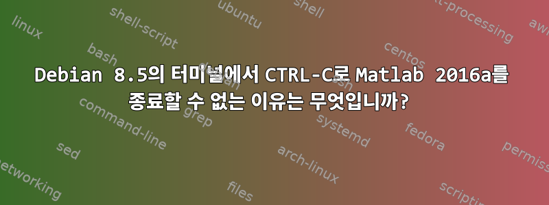 Debian 8.5의 터미널에서 CTRL-C로 Matlab 2016a를 종료할 수 없는 이유는 무엇입니까?