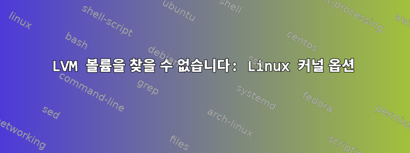 LVM 볼륨을 찾을 수 없습니다: Linux 커널 옵션