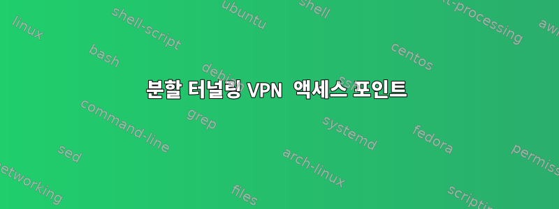 분할 터널링 VPN 액세스 포인트