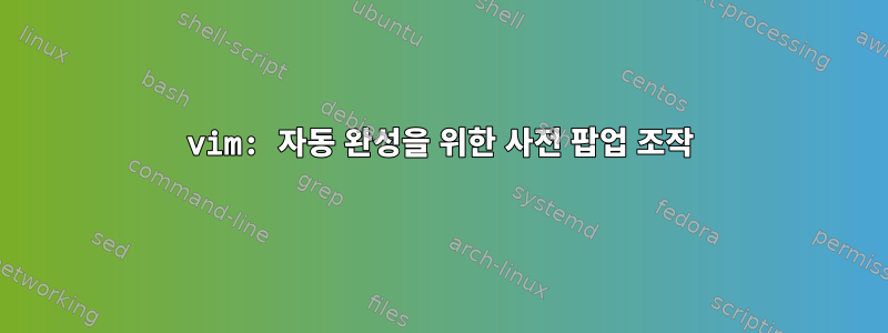 vim: 자동 완성을 위한 사전 팝업 조작