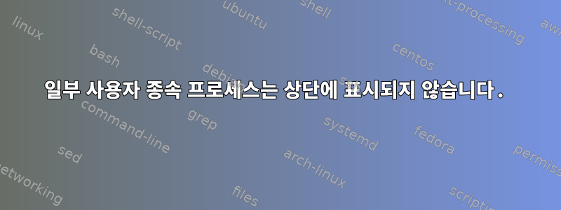 일부 사용자 종속 프로세스는 상단에 표시되지 않습니다.