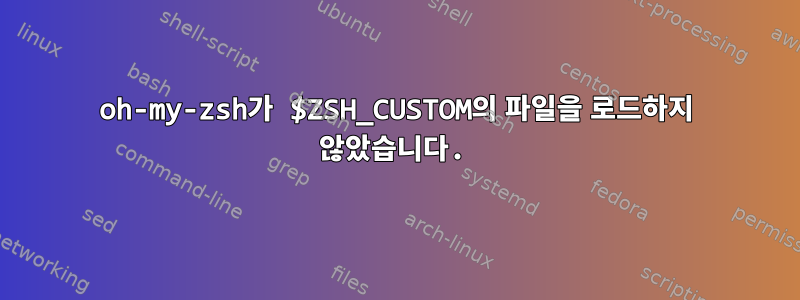 oh-my-zsh가 $ZSH_CUSTOM의 파일을 로드하지 않았습니다.