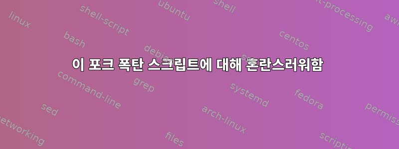 이 포크 폭탄 스크립트에 대해 혼란스러워함