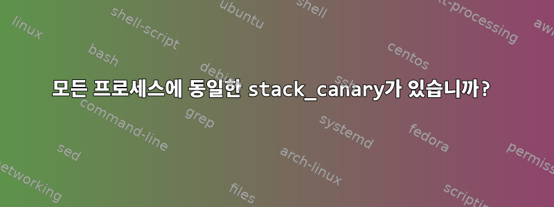 모든 프로세스에 동일한 stack_canary가 있습니까?