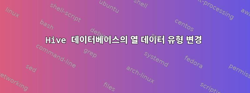 Hive 데이터베이스의 열 데이터 유형 변경