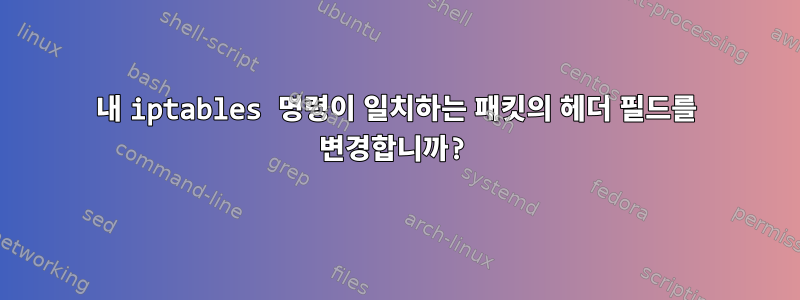 내 iptables 명령이 일치하는 패킷의 헤더 필드를 변경합니까?