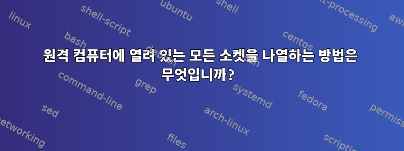 원격 컴퓨터에 열려 있는 모든 소켓을 나열하는 방법은 무엇입니까?