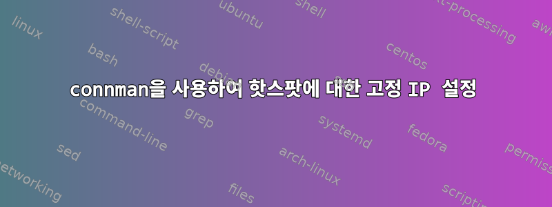 connman을 사용하여 핫스팟에 대한 고정 IP 설정