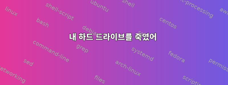 내 하드 드라이브를 죽였어