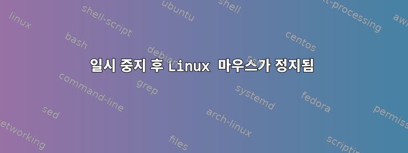 일시 중지 후 Linux 마우스가 정지됨