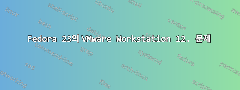 Fedora 23의 VMware Workstation 12. 문제