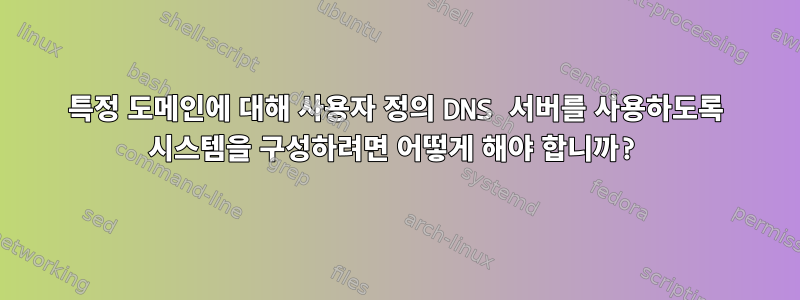 특정 도메인에 대해 사용자 정의 DNS 서버를 사용하도록 시스템을 구성하려면 어떻게 해야 합니까?