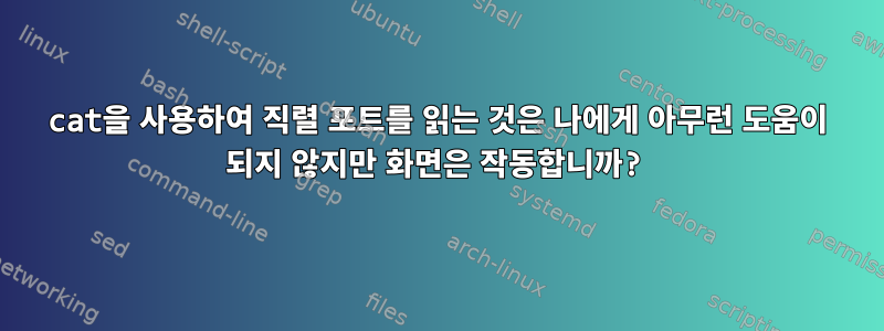 cat을 사용하여 직렬 포트를 읽는 것은 나에게 아무런 도움이 되지 않지만 화면은 작동합니까?